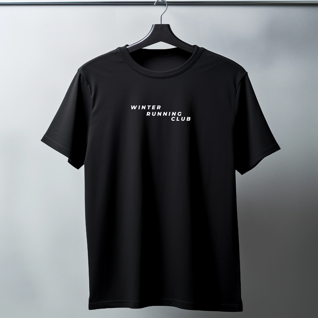 Pre-order: Winter Run Club - Unisex Dry fit Tshirt (BLACK)